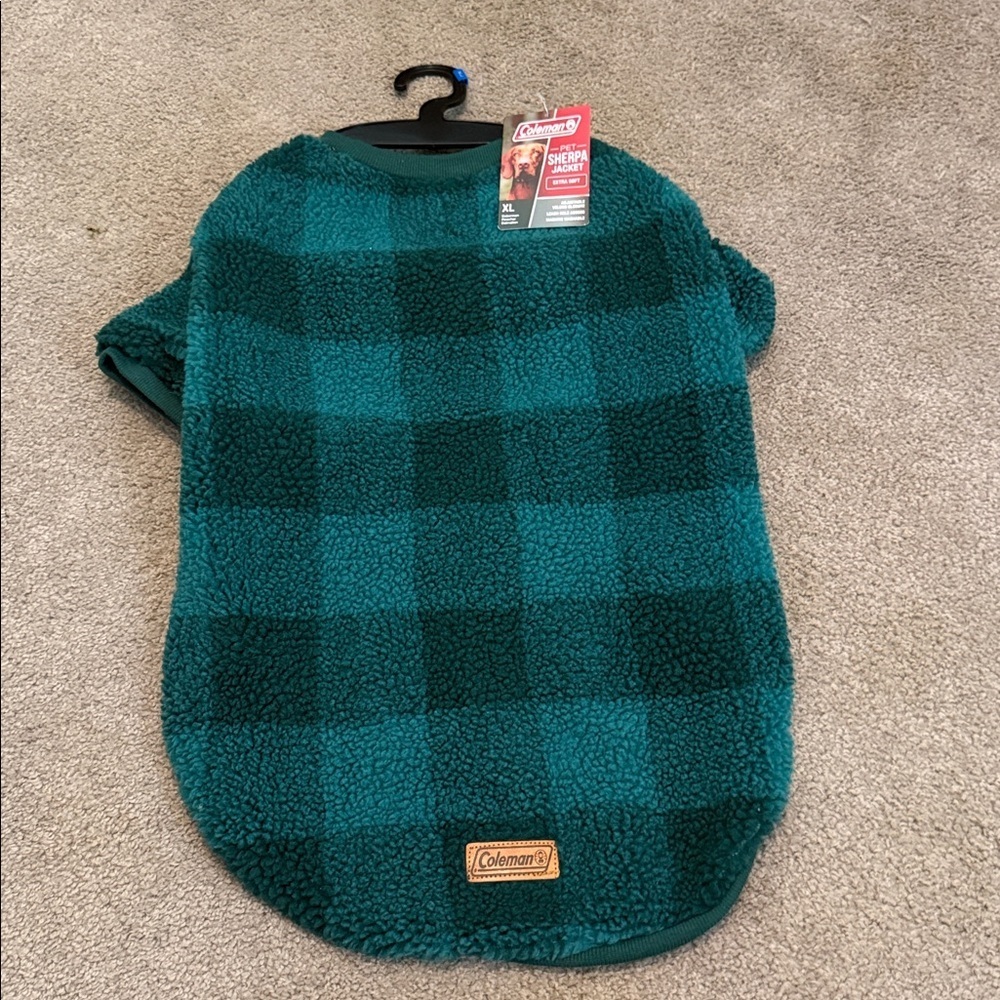 Coleman Teal Checkered Pet Sweater